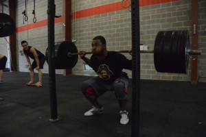 Rashawn getting down with some back squats.