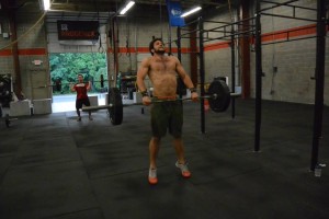 Jimmy getting some good extension on a power clean!