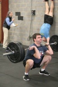 Robert getting ready to stand up a squat clean!