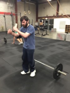 Michael clearing the bar during last weeks burpees!