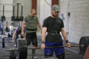 Justin repping out some deadlifts during the Open.